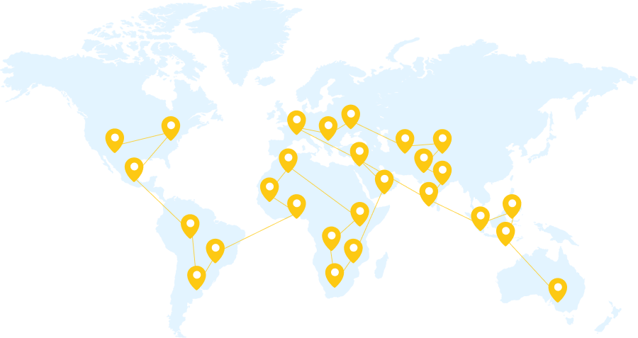 Mapa ng mundo na may mga lokasyon